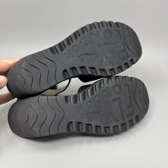 Fly London Yula Women’s Black Wedge Sandals Size 11 - Picture 6 of 8